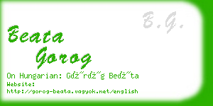 beata gorog business card